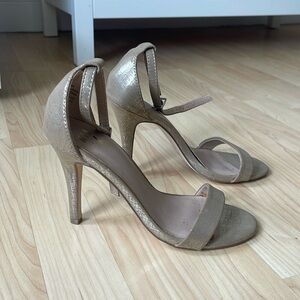 Gold strappy heels